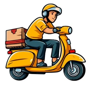 Delivery app showing its scooter courier logo