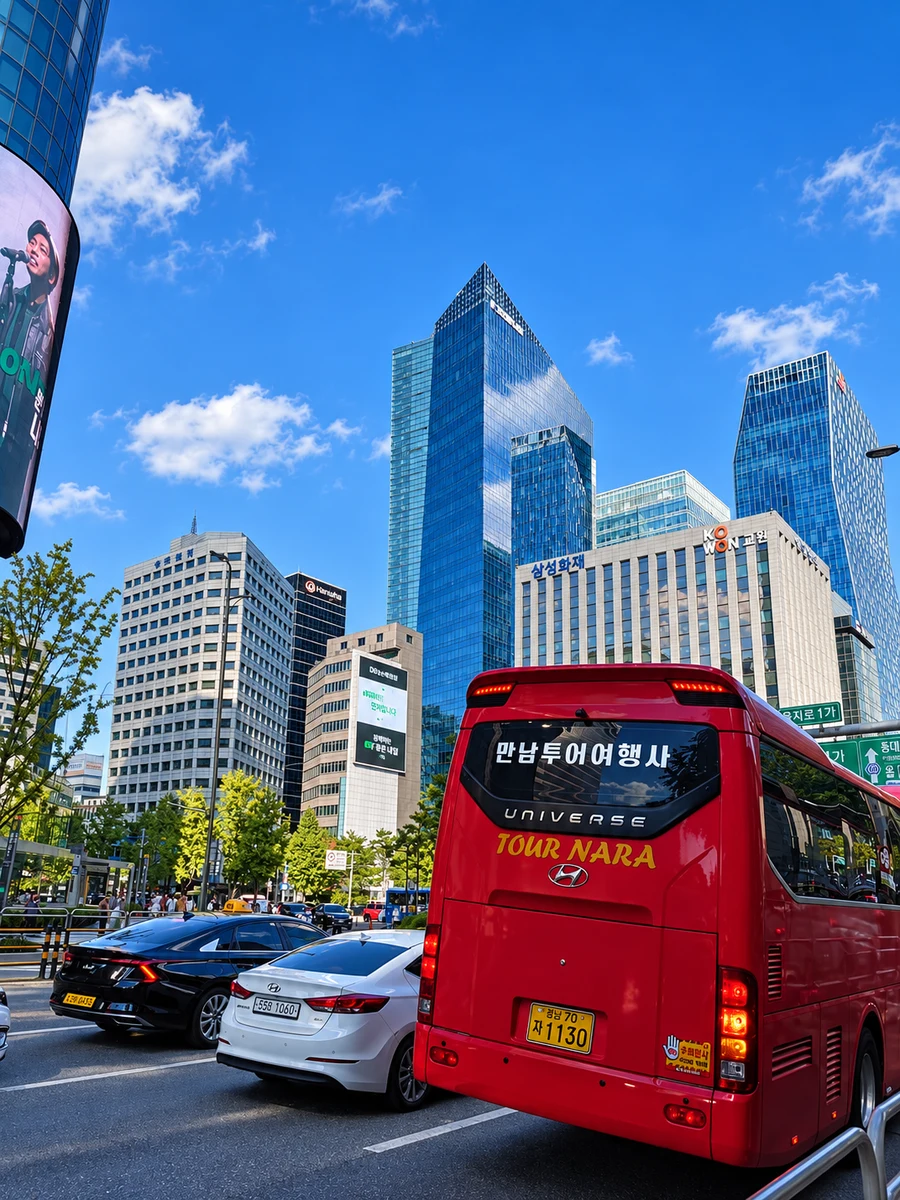 Seoul city streets and modern architecture